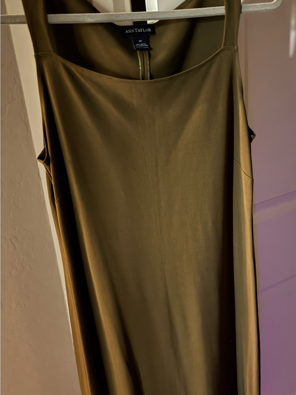 Ann Taylor Olive Slip Maxi Skirt